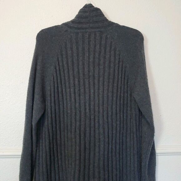 Gap Wool Cozy Open Long Cardigan Sweater Charcoal Grey Womens Sz M L has pilling - Picture 12 of 16